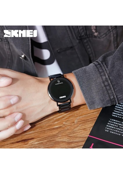 Gül Altın Yenı 2021 Skmeı Dokunmatik Ekran Saatler Moda Dokunmatik LED Dijital Erkek Izle Su Geçirmez Paslanmaz Çelik Siyah Kol Saati Relojes Para (Yurt Dışından)