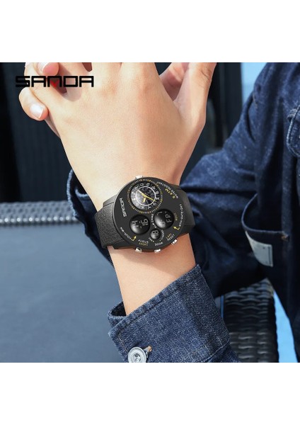 Siyah-Kırmızı Sanda Lüks Erkek Izle Spor Su Geçirmez Izle Hediye Hesap Makinesi Giyilebilir Cihazlar Kronometre Askeri Kol Saati Elektronik Saat (Yurt Dışından) fırsatları