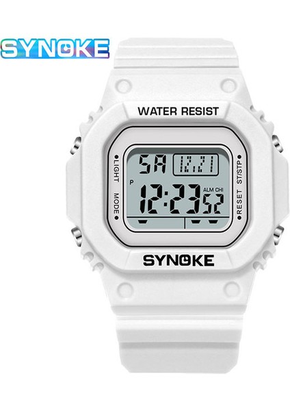 Sıradan Beyaz Sanda Erkek Dijital Saatler Su Geçirmez Spor Izle Erkekler Için Alarm Chrono LED Elektronik Saat Kare Adam Kol Saati Reloj Hombre (Yurt Dışından)