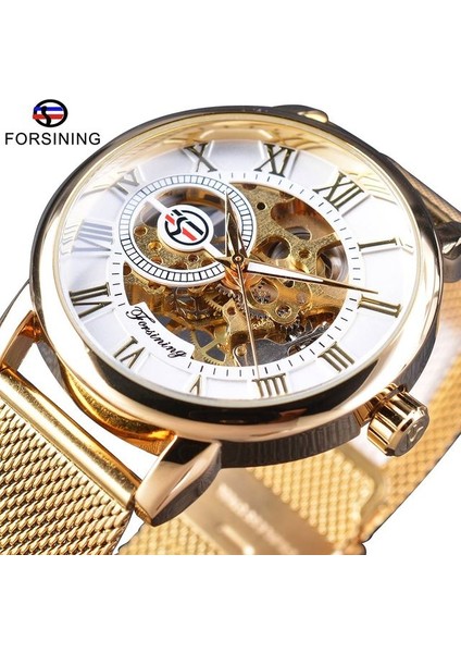 GMT1040-1 Kazanan Ince Kasa Tam Altın Tasarım Retro Ajur Saat Örgü Bant Erkek Mekanik Saatler Üst Marka Lüks Işıltılı Eller (Yurt Dışından)