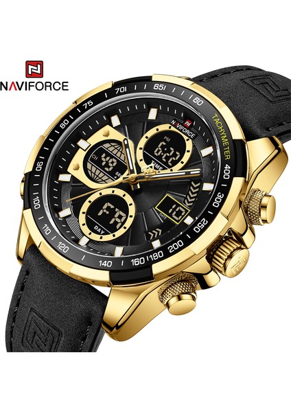 Sbebe Yeni Orijinal Navıforce Iş Lüks Deri Erkek Saatler Spor 3ATM Su Geçirmez LCD Ekran Izle Erkek Kuvars Kol Saati (Yurt Dışından)