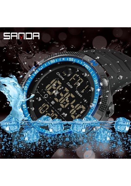 Kırmızı Sanda Moda Askeri Erkek Saatler 50 M Su Geçirmez Spor Saat Erkek LED Elektronik Kol Saatleri Relogio Masculino 6014 (Yurt Dışından) fırsatları