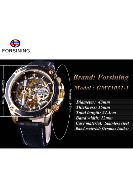 Kahverengi Altın Forsining Şeffaf Kasa Dişli Hareketi Steampunk Erkekler Otomatik Izle Üst Marka Lüks Açık Çalışma Tasarımı Kendinden Kurmalı (Yurt Dışından) fırsatları