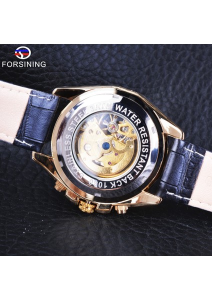 Kahverengi Altın Forsining Şeffaf Kasa Dişli Hareketi Steampunk Erkekler Otomatik Izle Üst Marka Lüks Açık Çalışma Tasarımı Kendinden Kurmalı (Yurt Dışından) indirimleri