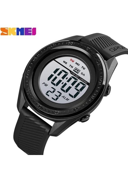 Siyah Beyaz Açık Spor Izle 100 M Su Geçirmez Dijital Saat Erkekler Moda LED Işık Kronometre Kol Saati Erkek Saat Skmeı Reloj Hombre (Yurt Dışından)
