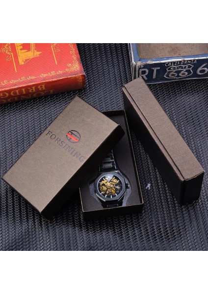 GMT1174-3 Forsining Izle Siyah Altın Iş Mekanik Saat Su Geçirmez Otomatik Izle Üst Marka Lüks Relogio Masculino (Yurt Dışından) modelleri
