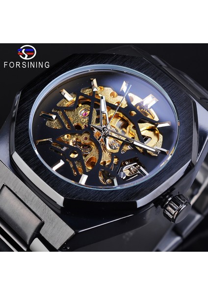GMT1174-3 Forsining Izle Siyah Altın Iş Mekanik Saat Su Geçirmez Otomatik Izle Üst Marka Lüks Relogio Masculino (Yurt Dışından) fırsatları