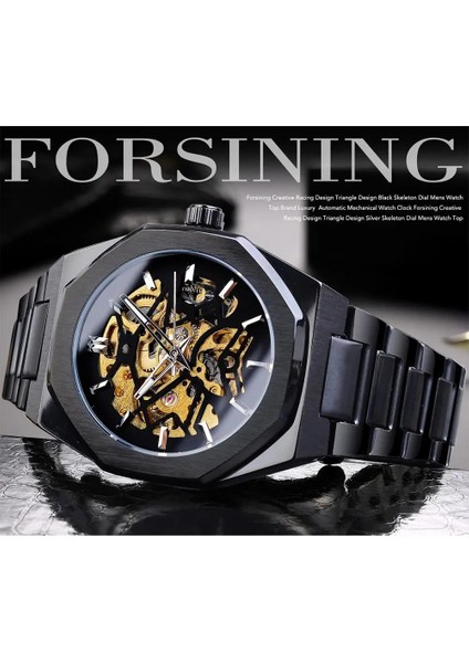 GMT1174-3 Forsining Izle Siyah Altın Iş Mekanik Saat Su Geçirmez Otomatik Izle Üst Marka Lüks Relogio Masculino (Yurt Dışından) indirimleri