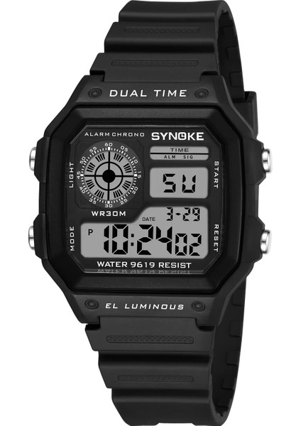 Synoke Kutusu Synoke Erkekler Lüks Izle Su Geçirmez Altın Paslanmaz Çelik Dijital Saatler LED Çalar Saat Elektronik Erkek Spor Saat Relogio (Yurt Dışından) modelleri