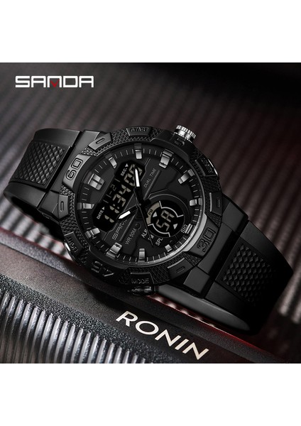 Siyah Sanda Adam Izle Suya Dayanıklı Saatler Dijital Çocuk Kol Saati Lüks Orijinal Tüketici Elektroniği Dijital Saat Kronograf (Yurt Dışından)