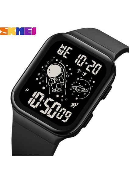 Siyah Siyah Dijital Erkek Kol Saatleri Kadın Çok Fonksiyonlu Geri Sayım Arka Işık Bayanlar Spor Saat Kadın Saat Erkekler Için Skmeı Reloj Hombre (Yurt Dışından)