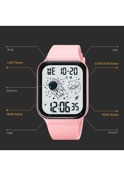 Siyah Siyah Dijital Erkek Kol Saatleri Kadın Çok Fonksiyonlu Geri Sayım Arka Işık Bayanlar Spor Saat Kadın Saat Erkekler Için Skmeı Reloj Hombre (Yurt Dışından) modelleri