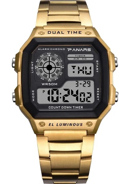 Synoke Kutusu Synoke Erkekler Lüks Izle Su Geçirmez Altın Paslanmaz Çelik Dijital Saatler LED Çalar Saat Elektronik Erkek Spor Saat Relogio (Yurt Dışından) indirimleri