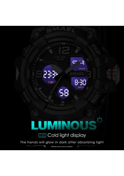 Sarı Yeşil Kutu Smael Erkekler Için Dijital Saat Askeri Spor Kronograf Kuvars Saatler Mavi Su Geçirmez Kronometre Relogio Masculino Часы Мужски (Yurt Dışından) fiyatları