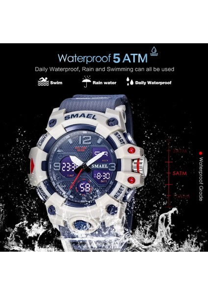 Sarı Yeşil Kutu Smael Erkekler Için Dijital Saat Askeri Spor Kronograf Kuvars Saatler Mavi Su Geçirmez Kronometre Relogio Masculino Часы Мужски (Yurt Dışından) modelleri