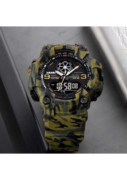 Siyah Skmeı 1818 Erkekler Spor Ikili Zaman Göstergesi Dijital Saat Kronograf Alarm El Arka Işık Su Geçirmez Kol Saatleri Relogio Masculino (Yurt Dışından)