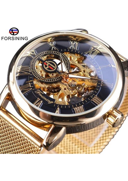 GMT1040-2 Kazanan Ince Kasa Tam Altın Tasarım Retro Ajur Saat Örgü Bant Erkek Mekanik Saatler Üst Marka Lüks Işıltılı Eller (Yurt Dışından)