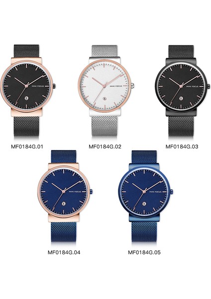 Rgwhıte Mını Focus 2019 Moda Minimalist Kuvars Erkek Saatler Üst Marka Lüks Ultra Ince Örgü Kayış Tarihi Mavi Kadran Kentsel Modern Saat (Yurt Dışından)