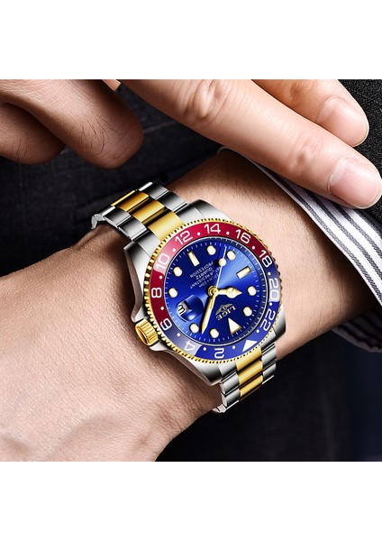 Gümüş Siyah Lıge Erkek Kuvars Saatler Üst Marka Lüks Iş Su Geçirmez Aydınlık Büyük Kadran Erkek Kol Saatleri Spor Paslanmaz Çelik Saat (Yurt Dışından) modelleri