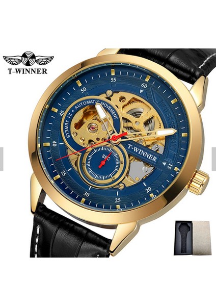 WRG8196-7 Kutusu ile Üst Marka Lüks Iş Erkek Öz Rüzgar Kol Saati Adam Mekanik Saatler Otomatik Izle Erkek Saat Kazanan Relogio Masculino (Yurt Dışından)