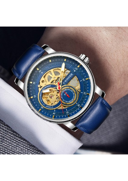 WRG8196-7 Kutusu ile Üst Marka Lüks Iş Erkek Öz Rüzgar Kol Saati Adam Mekanik Saatler Otomatik Izle Erkek Saat Kazanan Relogio Masculino (Yurt Dışından) fiyatları