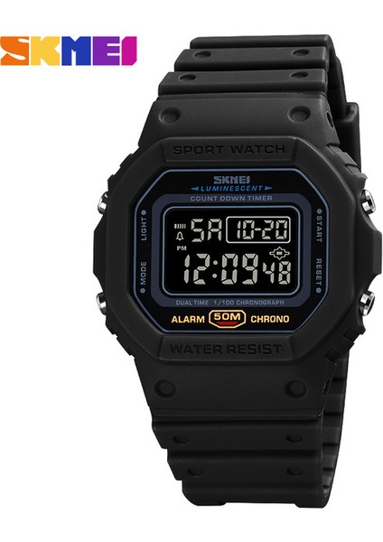 Siyah Siyah Izle Erkekler Için Dijital Elektronik Saat Plastik LED Pin Toka Öğrenci Açık Klasik Darbeye Dayanıklı Spor Kare Relogio Masculino (Yurt Dışından)