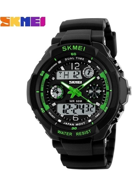 Yeşil Skmei Yeni S Şok Moda Erkekler Spor Saatler Skmei Analog Kuvars Dijital Saat Çok Fonksiyonlu Askeri Izle Erkekler Relogio Masculino (Yurt Dışından)