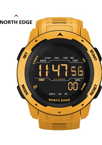 Kırmızı North Edge Mars Erkekler Dijital Izle Erkek Askeri Spor Saatler Su Geçirmez 50 M Pedometre Kalori Kronometre Saatlik Çalar Saat (Yurt Dışından)