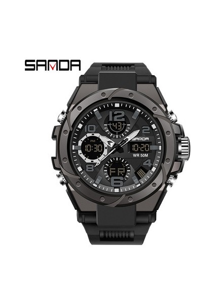 6008 Siyah Sanda 739 Spor Erkek Saatler Üst Marka Lüks Askeri Kuvars Izle Erkekler Su Geçirmez S Şok Erkek Saat Relogio Masculino 2022 (Yurt Dışından)