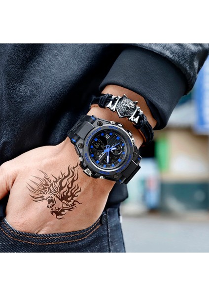 6008 Siyah Sanda 739 Spor Erkek Saatler Üst Marka Lüks Askeri Kuvars Izle Erkekler Su Geçirmez S Şok Erkek Saat Relogio Masculino 2022 (Yurt Dışından)