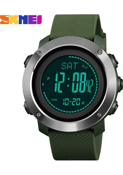 Çelik Kadran Yeşil Skmeı Doğa Sporları 30 M Yüzme Koşu Tırmanma Yükseklik Basınç Pusula Pedometre Kronometre Askeri Ordu Elektronik Saat (Yurt Dışından)