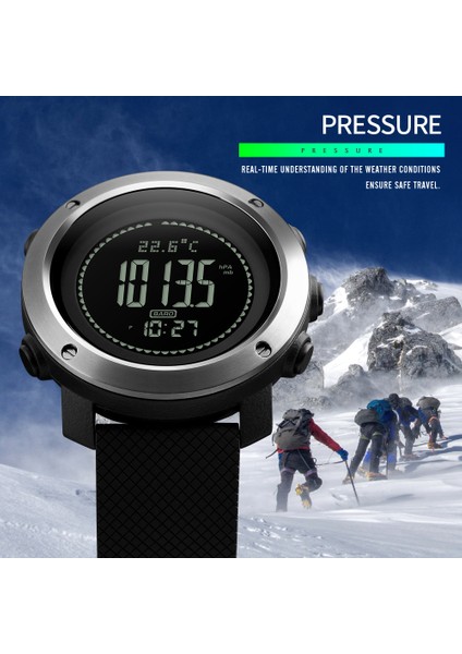Çelik Kadran Yeşil Skmeı Doğa Sporları 30 M Yüzme Koşu Tırmanma Yükseklik Basınç Pusula Pedometre Kronometre Askeri Ordu Elektronik Saat (Yurt Dışından) fırsatları