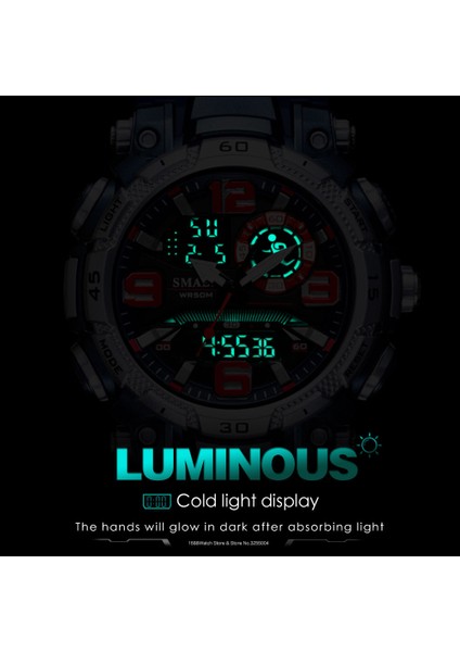 Koyu Mavi Kutu Smael Su Geçirmez Spor Dijital Saat Erkekler Aydınlık Kronograf Kuvars Izle Elektronik Çift Zamanlı Kron Izle Часы Мужские Relogio (Yurt Dışından) indirimleri