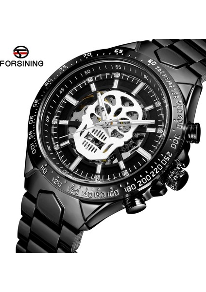 Altın-Beyaz Kazanan Üst Marka Steampunk Serisi Lüks Altın Kafatası Iskeleti Saat Siyah Paslanmaz Çelik Aydınlık Eller Erkekler Otomatik Saatler (Yurt Dışından) fiyatları