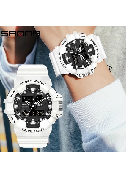 Siyah Gül Spor Erkek Saatler Sanda 780 Üst Marka Lüks Askeri Kuvars Izle Erkekler Su Geçirmez S Şok Kol Saatleri Çift Ekran Alarm Yeni (Yurt Dışından)