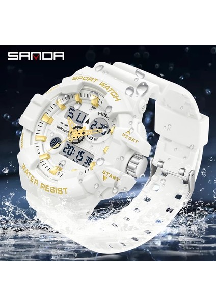 Siyah Gül Spor Erkek Saatler Sanda 780 Üst Marka Lüks Askeri Kuvars Izle Erkekler Su Geçirmez S Şok Kol Saatleri Çift Ekran Alarm Yeni (Yurt Dışından)