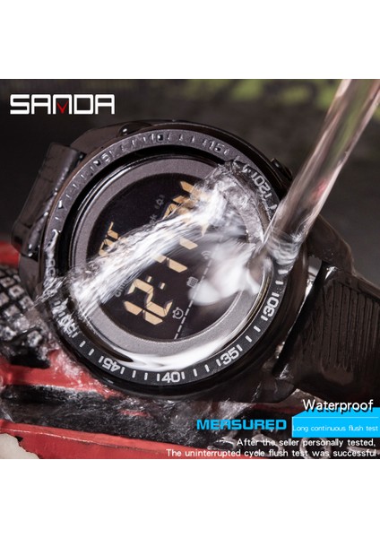 Siyah Sanda Üst Marka Açık Spor Erkek Saatler Aydınlık Çok Fonksiyonlu Su Geçirmez LED Dijital Erkek Saat Chronograph Orologio Uomo (Yurt Dışından)