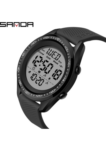 Siyah Sanda Üst Marka Açık Spor Erkek Saatler Aydınlık Çok Fonksiyonlu Su Geçirmez LED Dijital Erkek Saat Chronograph Orologio Uomo (Yurt Dışından)