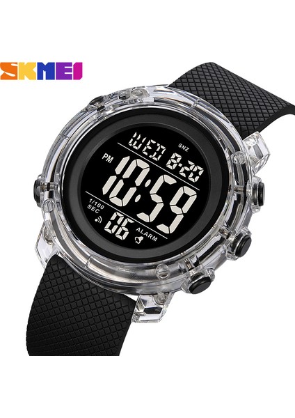 Siyah Siyah Skmeı Dijital Saatler Erkekler LED Işık Elektronik Hareketi Erkek Saat Spor 5bar Su Geçirmez Geri Sayım Kol Saati Reloj Hombre (Yurt Dışından)