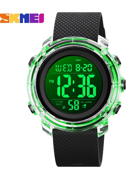 Siyah Siyah Skmeı Dijital Saatler Erkekler LED Işık Elektronik Hareketi Erkek Saat Spor 5bar Su Geçirmez Geri Sayım Kol Saati Reloj Hombre (Yurt Dışından)