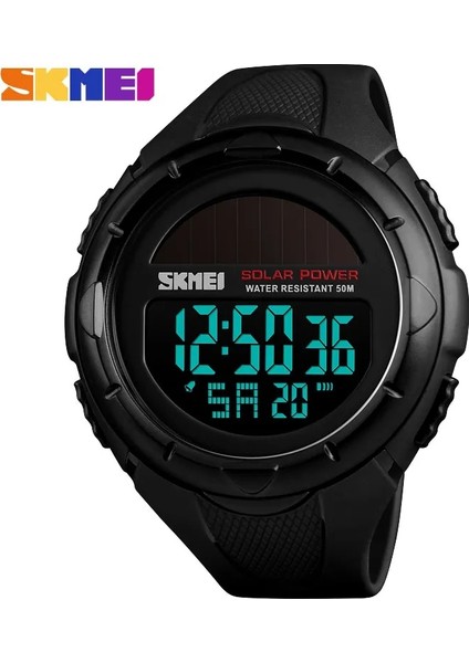 Mavi Skmeı Güneş Enerjisi Erkekler Spor Saatler Su Geçirmez LED Dijital Saat Erkekler Lüks Marka Elektronik Erkek Kol Saati Relogio Masculino (Yurt Dışından)