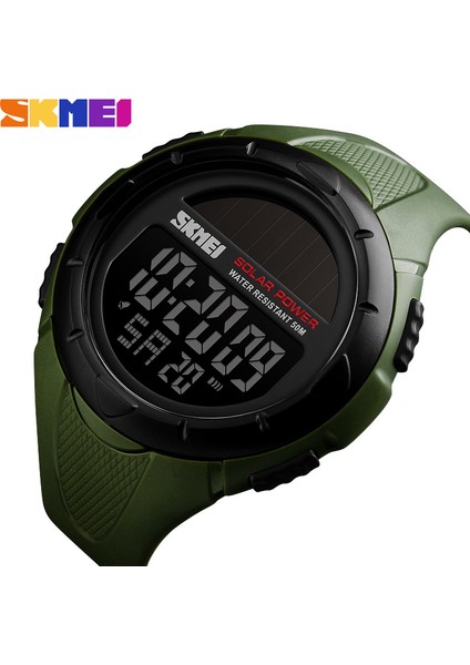 Kırmızı Skmeı Güneş Enerjisi Açık Spor Saatler Erkekler Şok Dijital Saat Chrono 50 M Su Geçirmez Kol Saatleri Erkek Relogio Masculino (Yurt Dışından) fırsatları