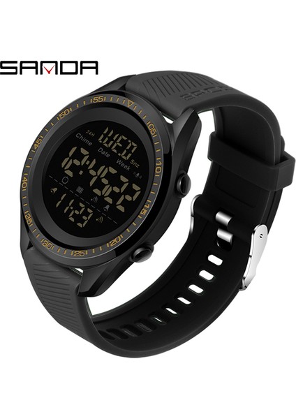 Siyah Altın Sanda Erkekler LED Dijital Askeri Izle Adam Spor Saatler Açık 5bar Su Geçirmez Kol Saatleri Erkek Saat Relogio Masculino 6013 (Yurt Dışından)