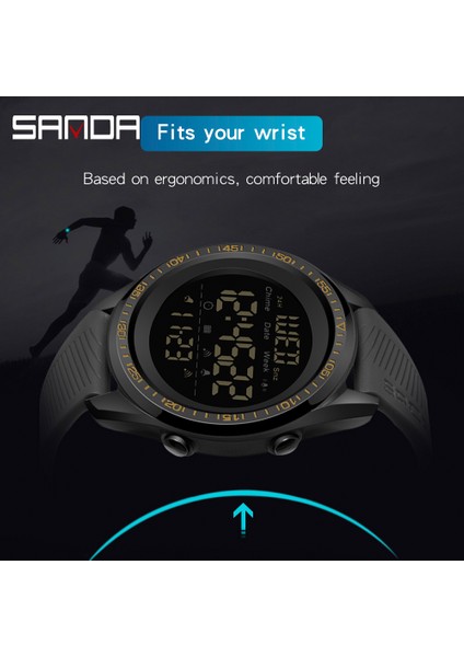 Siyah Altın Sanda Erkekler LED Dijital Askeri Izle Adam Spor Saatler Açık 5bar Su Geçirmez Kol Saatleri Erkek Saat Relogio Masculino 6013 (Yurt Dışından) modelleri