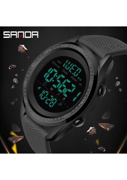 Siyah Altın Sanda Erkekler LED Dijital Askeri Izle Adam Spor Saatler Açık 5bar Su Geçirmez Kol Saatleri Erkek Saat Relogio Masculino 6013 (Yurt Dışından) fırsatları