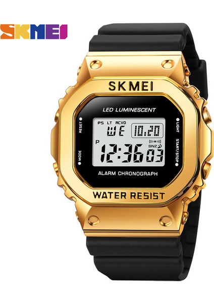 Altın Skmeı Moda LED Işık Dijital Spor Izle Erkekler 3bar Su Geçirmez Chrono Alarm Saatler Tarih Hafta Saat Izle Reloj Hombre 1851 (Yurt Dışından)
