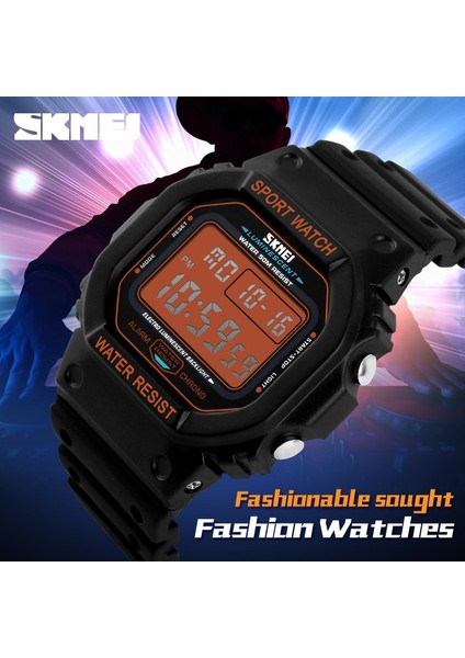 Turuncu Yeni Moda Skmei Marka LED Izle Erkekler Spor Saatler Dijital Askeri Saat 50 M Su Geçirmez Açık Elbise Kol Saatleri (Yurt Dışından)