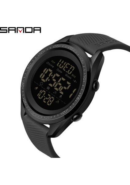 Siyah Sanda Üst Marka Açık Spor Erkek Saatler Aydınlık Çok Fonksiyonlu Su Geçirmez LED Dijital Erkek Saat Chronograph Orologio Uomo (Yurt Dışından)