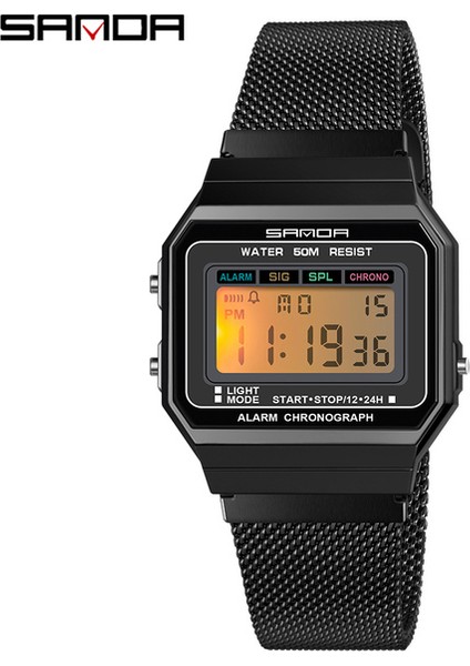 Siyah Sanda Yeni Stil 6017 Elektronik Form Hareketi Moda Serin Kol Saati Kişilik Aydınlık Su Geçirmez Saat (Yurt Dışından)