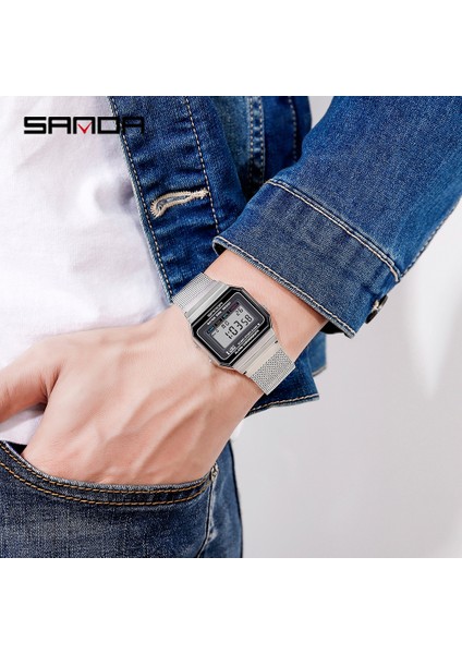 Siyah Sanda Yeni Stil 6017 Elektronik Form Hareketi Moda Serin Kol Saati Kişilik Aydınlık Su Geçirmez Saat (Yurt Dışından) modelleri
